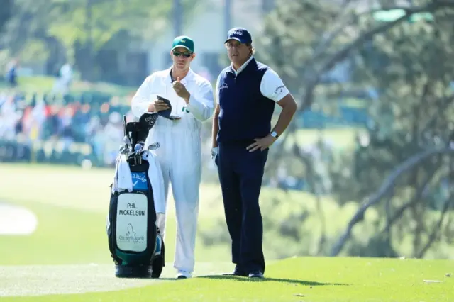 Phil Mickelson and Caddie