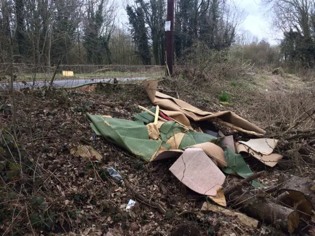 Flytipped rubbish