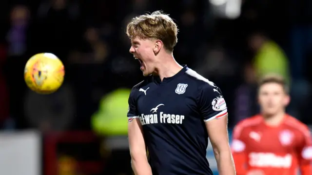 Dundee's Mark O'Hara celebrates against Rangers