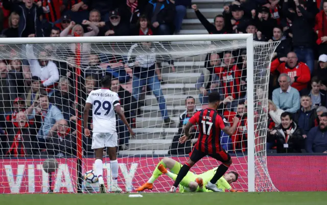 Josh King scores for AFC Bournemouth