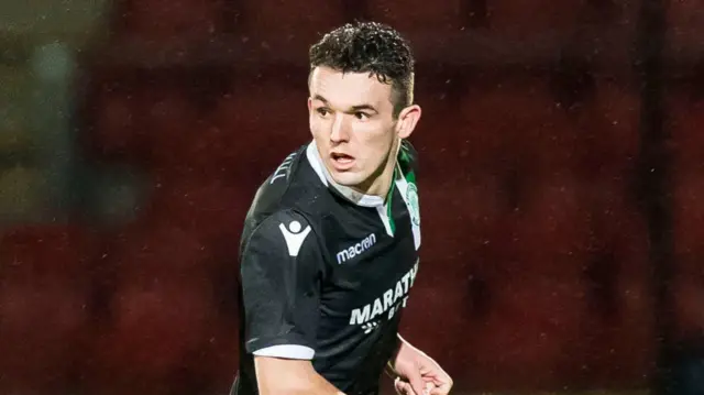 John McGinn in action for Hibs at McDiarmid Park