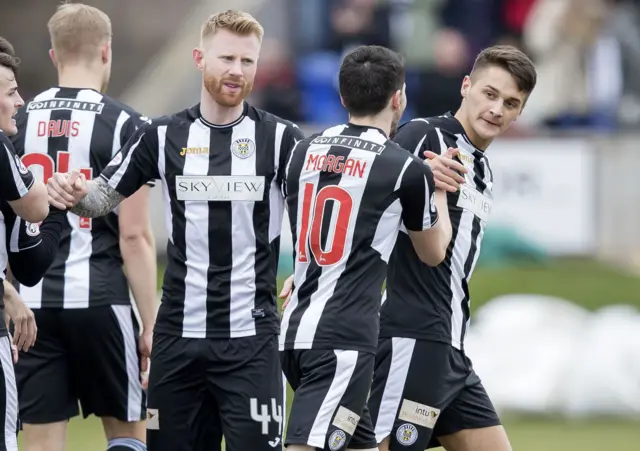 St Mirren celebrate Kyle Magennis' winner against Brechin City