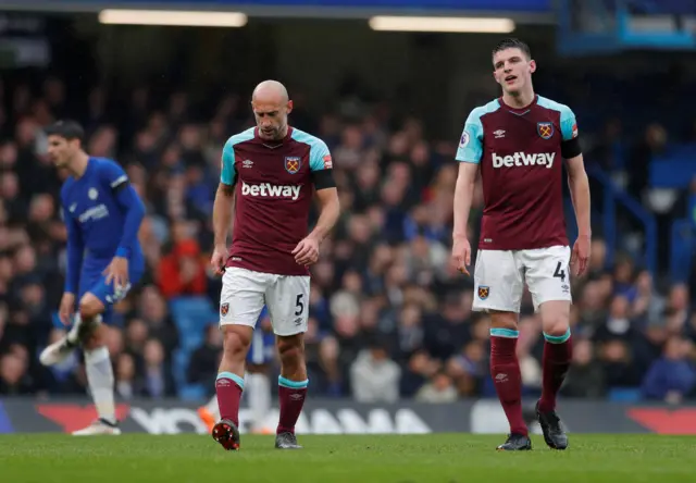 Pablo Zabaleta and Declan Rice