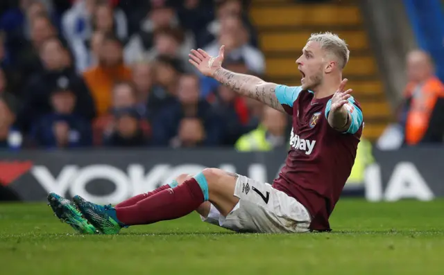 Marko Arnautovic appeals for penalty