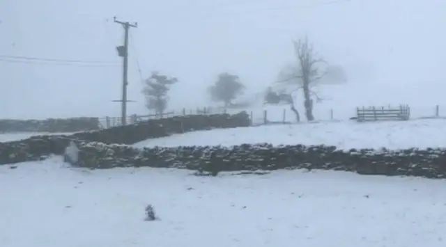 Snow covered farm land