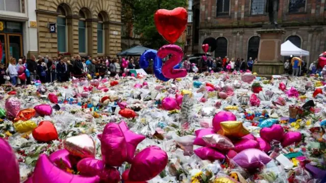 Floral tributes at St Ann's Square