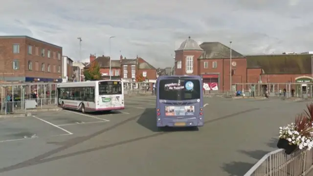 The bus station in Newcastle-under-Lyme