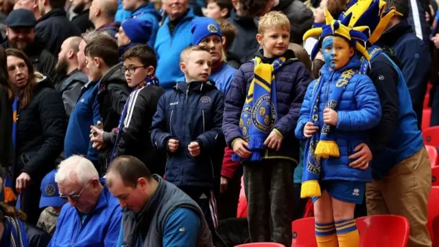 Shrewsbury Town fans before the Checkatrade Trophy final