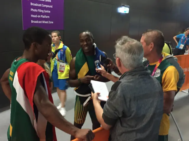 Akani Simbine and Henricho Bruintjies