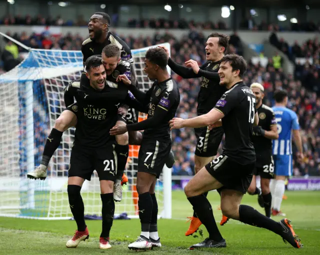 Leicester City goal celebration