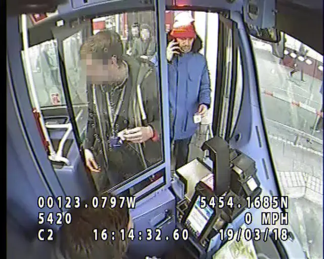 CCTV footage of bus