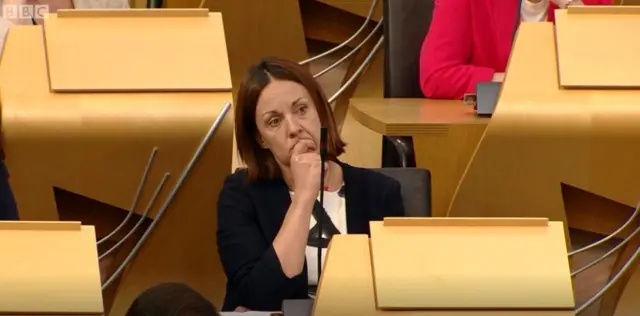 Kezia Dugdale listens to Solicitor General Alison Di Rollo