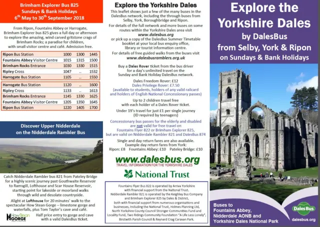 Details of the new bus services to the Yorkshire Dales