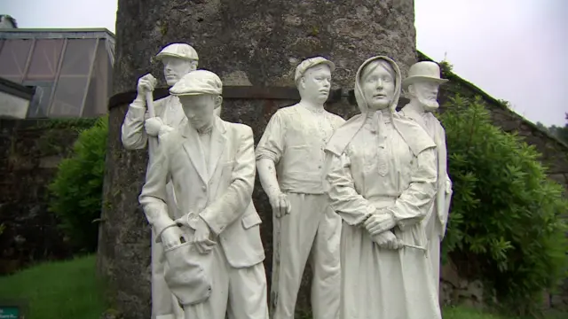 Figures outside the china clay museum