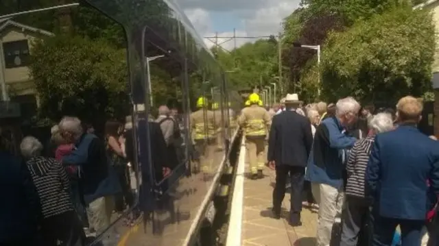 Passengers on platform