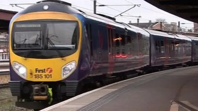 Transpennine Express train at station