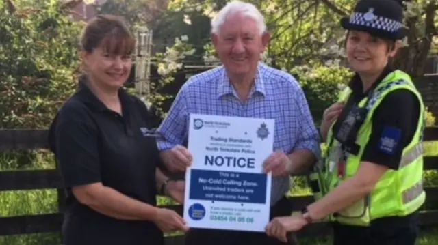 Left to right: Sharon Edwards, Michael Bell and PCSO Tracy Brown