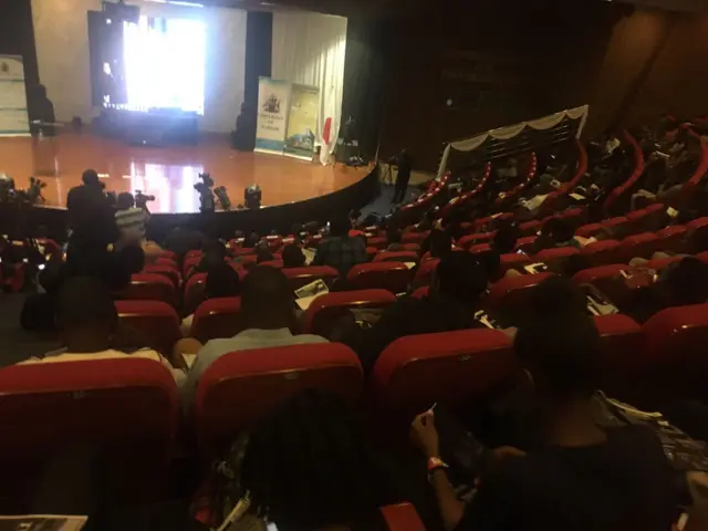 People at an auditorium in Nairobi University