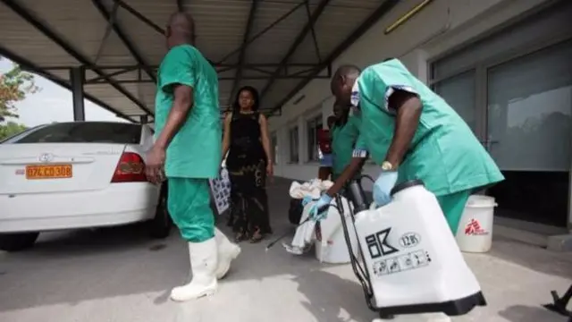 Health workers during a 2014 outbreak in Kinshasa