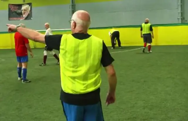 Tommy playing walking football