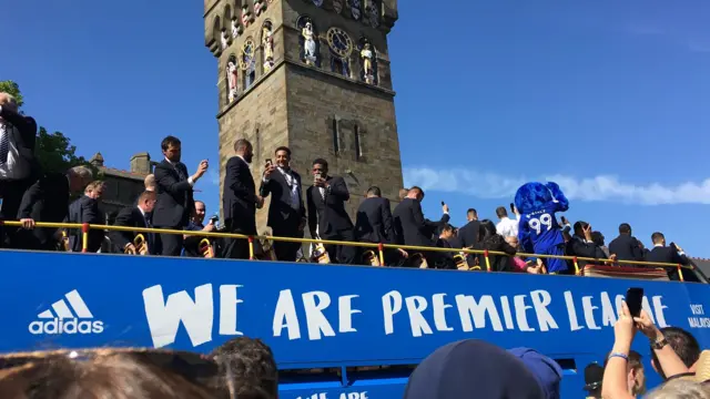 Cardiff City parade at Cardiff Castle