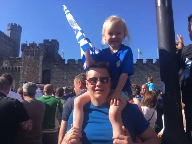 Craig and Ella, father and daughter. Both Cardiff City fans