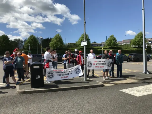 Swansea City fans protest