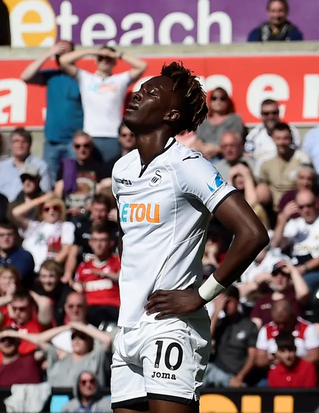 Tammy Abraham looks dejected