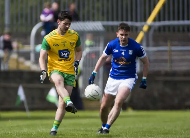 Donegal's Ryan McHugh and Niall Murray of Cavan