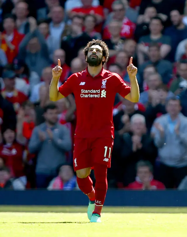 Mohamed Salah scores for Liverpool