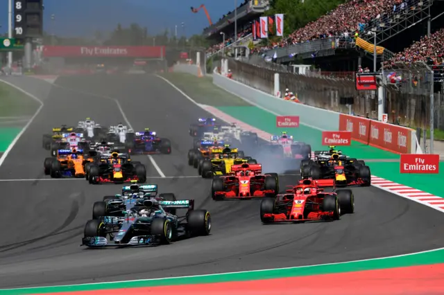 Drivers at the start of the Spanish Grand Prix