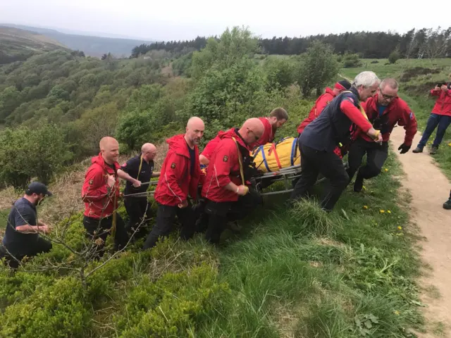 Rescue of woman at Hole of Horcum