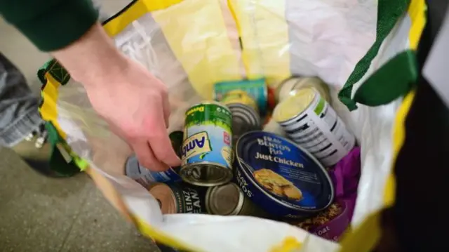 Canned goods in bag