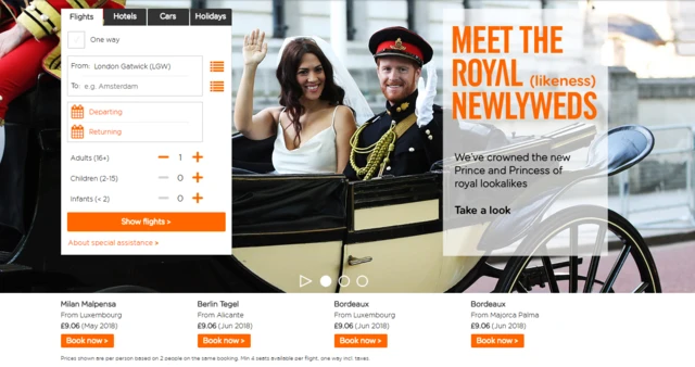 Easyjet's Harry and Meghan Markle lookalikes