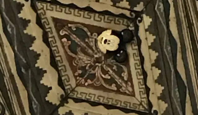 Mickey Mouse balloon in cathedral