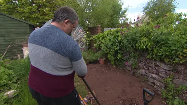 Man in garden