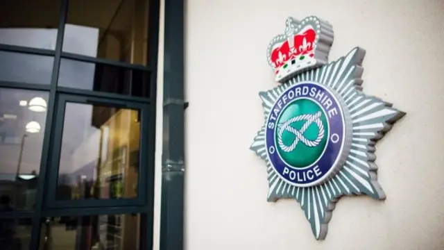 Staffordshire Police logo by door