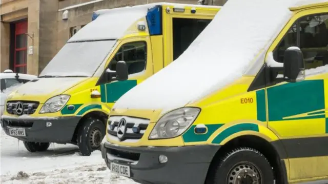 Ambulances in snow