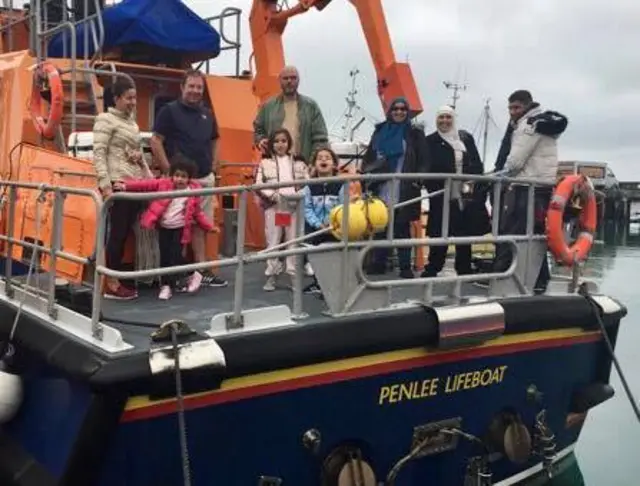 A family helped by Cornwall Hugs visited Penlee lifeboat station last October