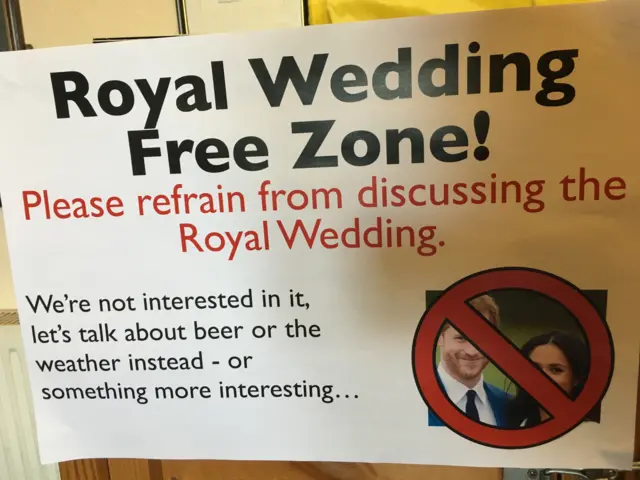 Poster banning royal wedding talk