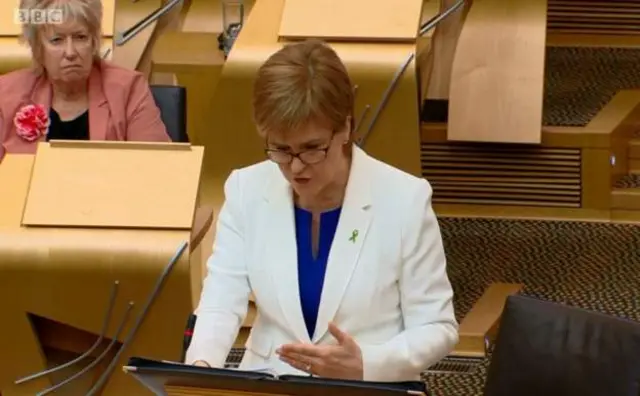 Nicola Sturgeon during FMQs