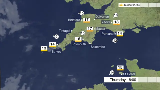 Weather in Devon and Cornwall