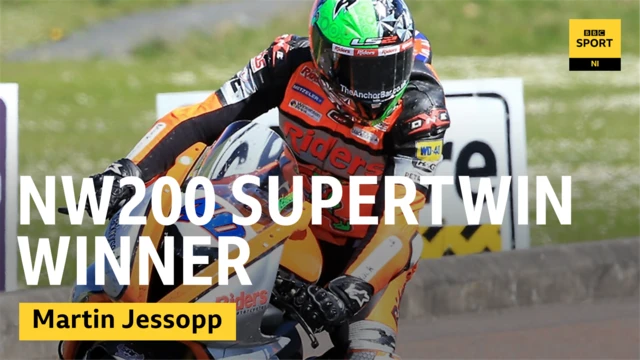 Martin Jessopp wins the Supertwins race