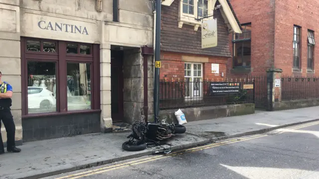 Motorbike on the floor