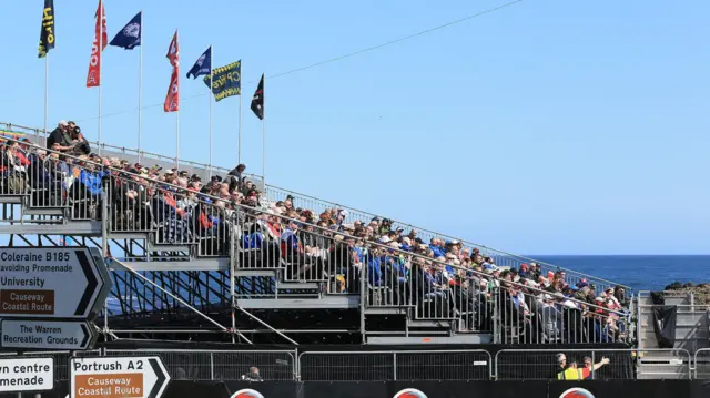 Spectators at Thursday's practice session for the North West 200 races