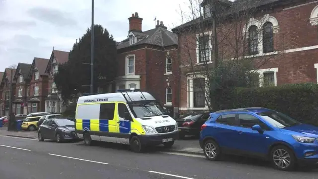 Police van on Violet Street, Derby