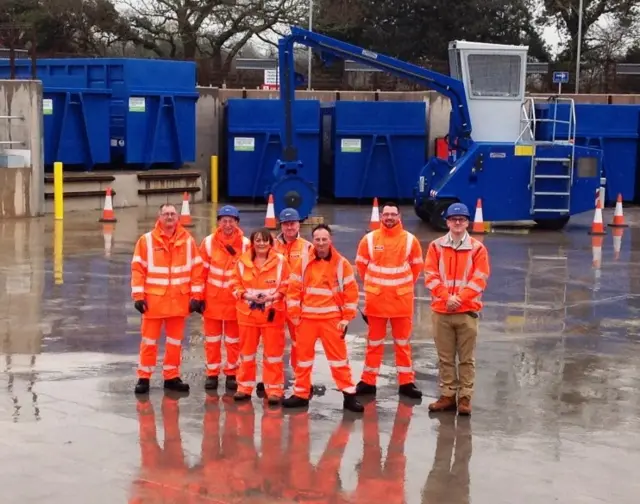 Staff at the Ivybridge recycling centre