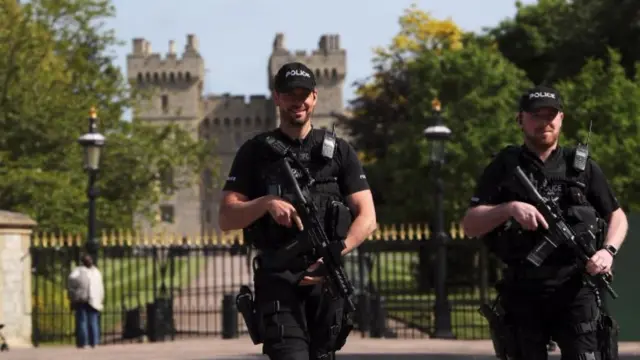 Police on patrol outside Windsor Castle