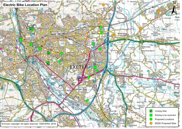 The electric bike hire sites in Exeter