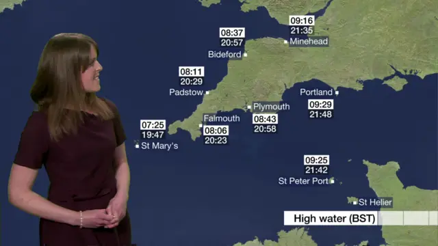 high tide map for Devon and Cornwall